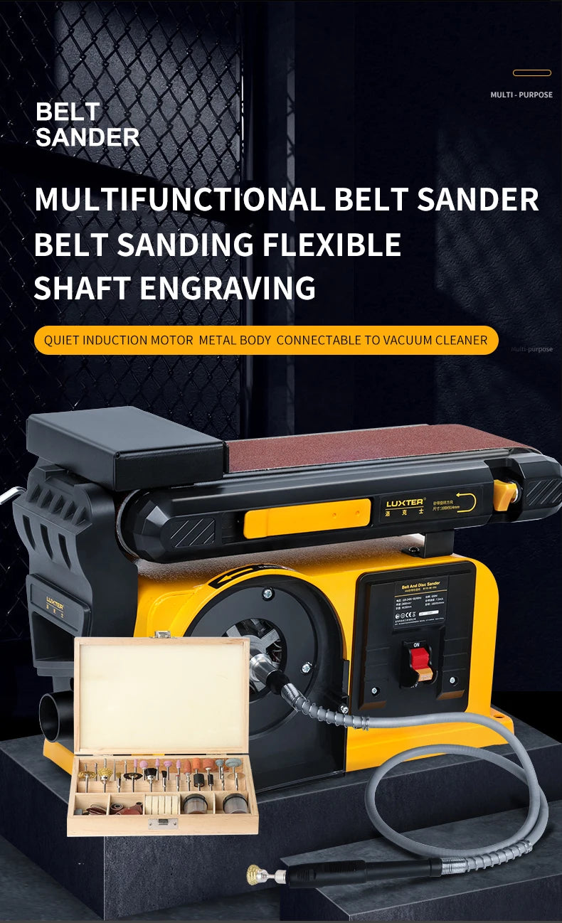 Lixadeira de Cinta e Disco Profissional 650W 100x914mm com Disco de 150mm para Plástico