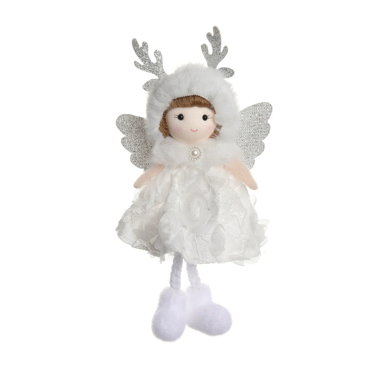 Natal Pendurado Malha Sequin Saia, Anjo Xmas Árvore Pingente Enfeites, Decoração de Casa, Noel, Presentes, 2022
