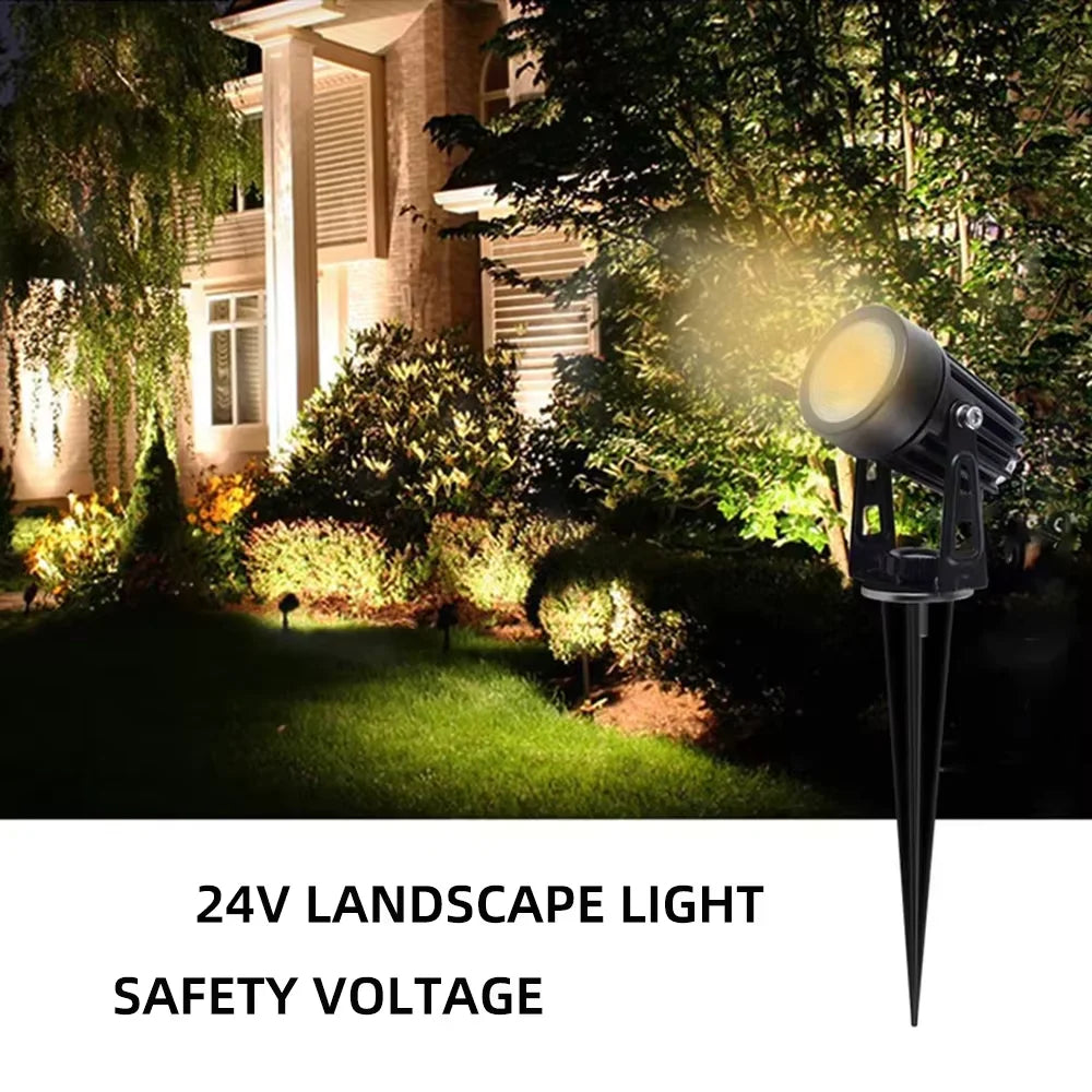 Luzes de jardim led ao ar livre lâmpada do gramado segurança luzes rua baixa tensão ip65 à prova dip65 água 2/4/6/12 em 1 iluminação paisagem branco quente