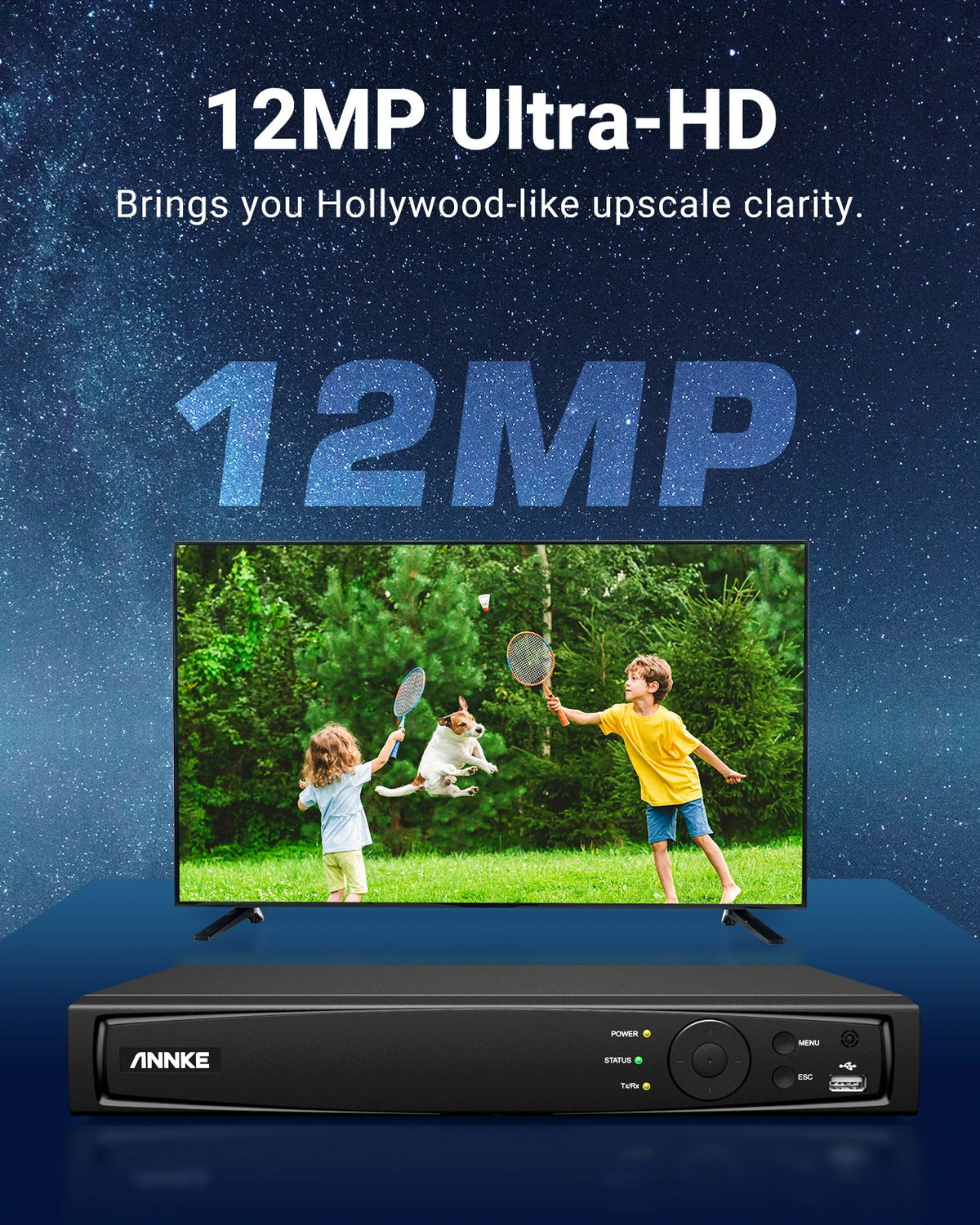Annke 8ch 16ch 12mp poe gravador de vídeo h.265 + nvr segurança de vigilância de vídeo para 2mp 4mp 5mp 6mp 8mp/4k 12mp ip poe câmera