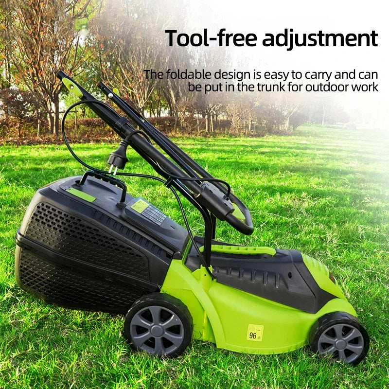 Cortador de grama elétrico poderoso de 1600W, máquina de capina, máquina de capina doméstica elétrica de pressão manual, ferramenta de corte de grama para cortador de grama
