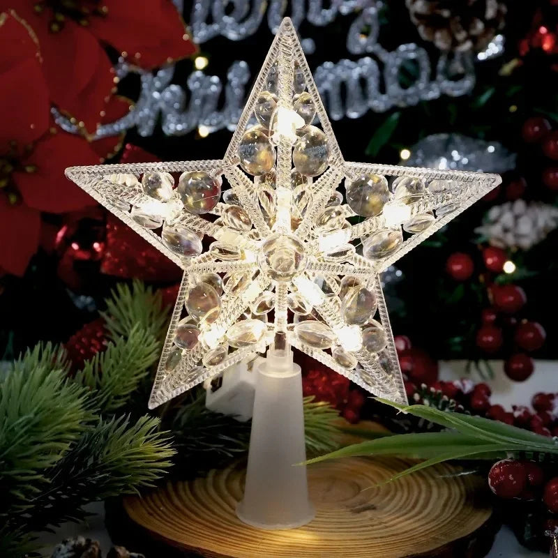 15cm decoração de árvore de natal estrelas luzes brancas quentes decoração de quarto de casa lâmpada led brilhante festival de natal topstar navidad 1.07in