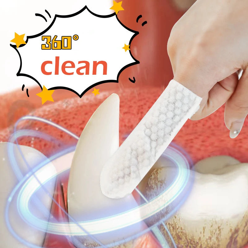 Produtos de Limpeza para Animais de Estimação: Escova de Dentes Descartável para Dedos, Coberturas para Limpeza de Dentes de Animais, Lenços Umedecidos para Limpeza Oral de Cães e Gatos