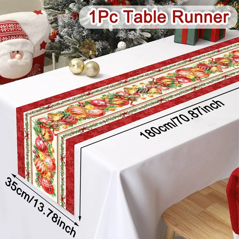 Feliz natal corredor de mesa natal capa de mesa decorações de natal para casa 2025 navidad natal presentes ano novo 2026 toalha de mesa