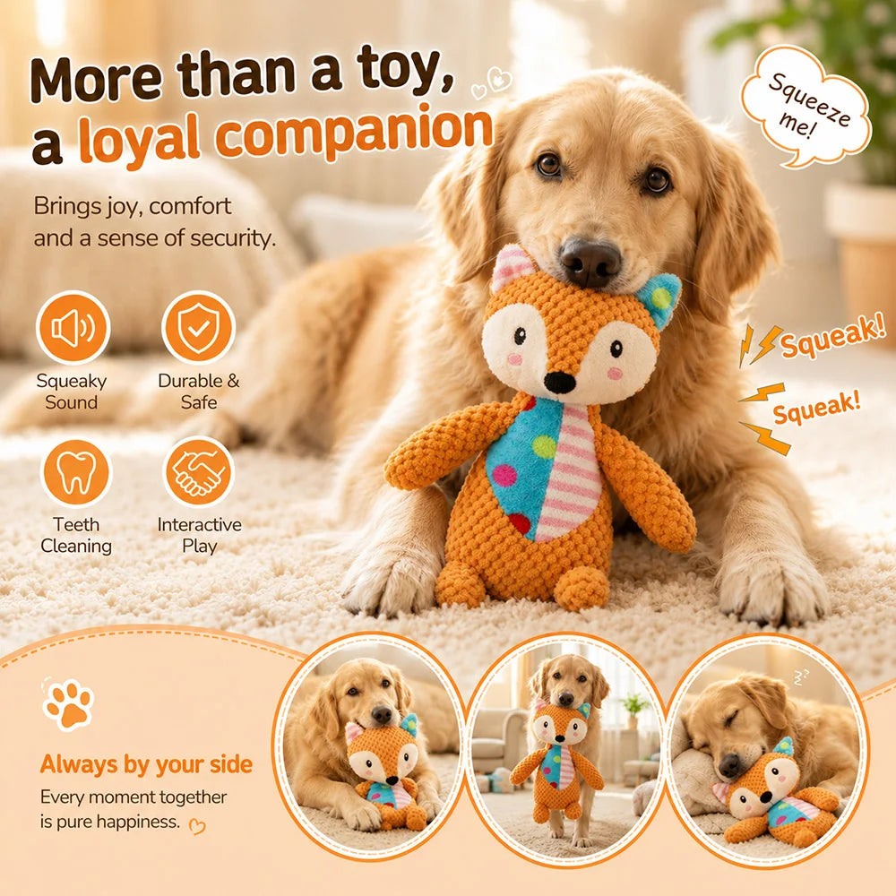 Brinquedo de Pelúcia para Animais de Estimação com Apito, Brinquedo de Quebra-Cabeça para Gatos e Cães, Companheiro Macio e Durável, Brinquedo de Mastigar para Limpeza dos Dentes, Design Resistente à Mastigação, Arti