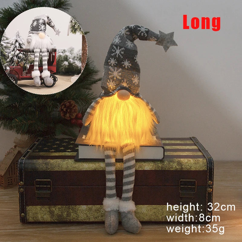 Boneco Gnomo Luminoso de Natal 2026 Sem Rosto Decoração de Casa Feliz Natal Presente de Natal para o Ano Novo