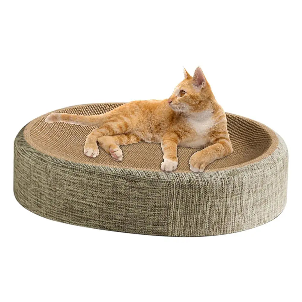 2 em 1 gato arranhando placa proteger móveis moagem garra brinquedos oval sisal tecelagem resistente ao desgaste ninho de gato acessórios para gatos