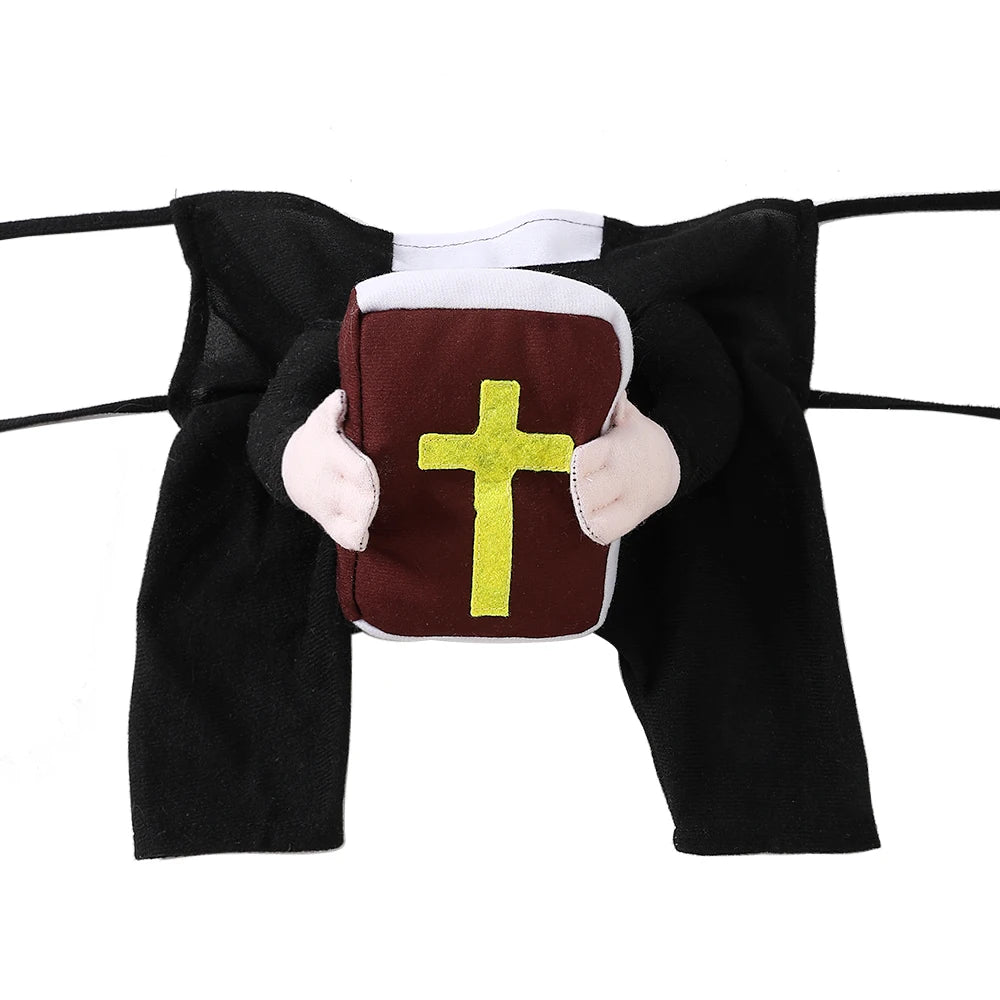 Halloween animal de estimação sacerdote traje engraçado roupas para cães com cruz da bíblia para cães pequenos grandes gatos filhote de cachorro vestir-se vestuário de natal presentes