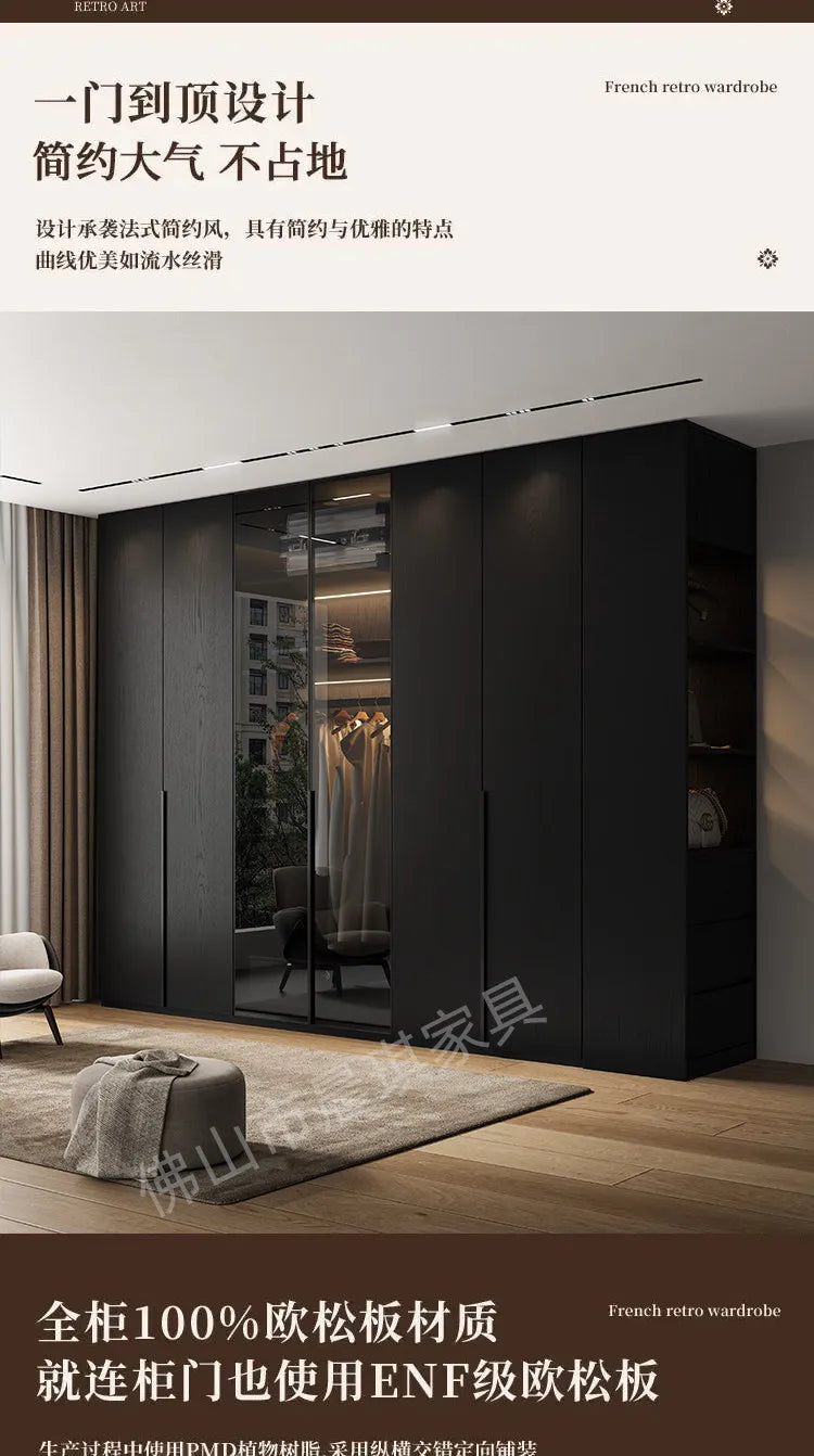 Guarda-roupas de Luxo que Economizam Espaço, com Vidro Canelado, Sistema de Estruturas Organizadoras, Guarda-roupa Solteiro, Móveis para Quarto
