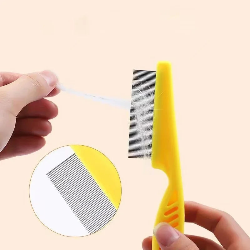 1/2 Peça Pente para Queda de Pelos de Animais de Estimação em Aço Inoxidável, Pente Antipulgas para Gatos e Cães, Pente de Higiene para Pelos e Pulgas, Escova para Cães, Ferramentas de Higiene