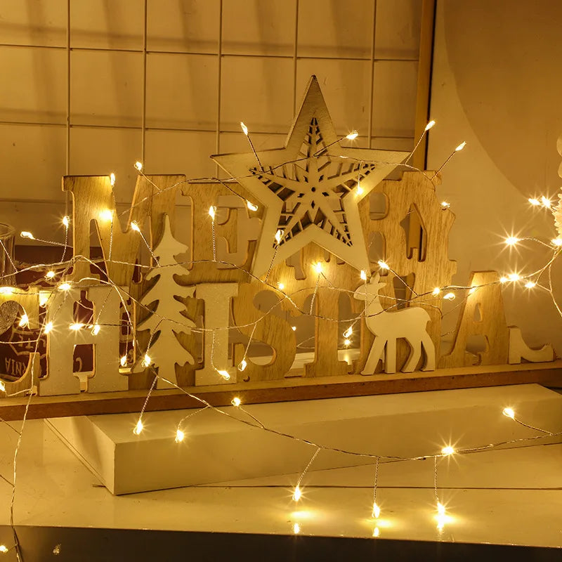 Luzes de Natal LED em Cordão, Luzes para Árvore de Natal, Guirlanda de Luzes de Natal, Alimentadas por USB, Decoração para Casa, Varanda, Festa, Casamento
