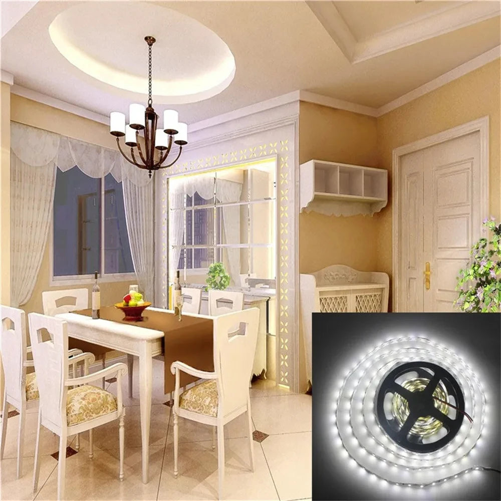 Fita de LED Flexível DC 12V 5m SMD 2835 300 LEDs, Guirlanda de Natal, Fita de Diodo, Pacote com 1 Unidade