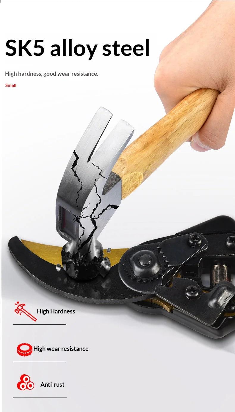 1PCS Tesoura de Poda Profissional em Aço Inoxidável Multifuncional para Jardim e Quintal - Ferramenta Manual Ultra Resistente