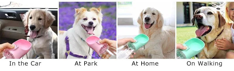 Garrafa de água portátil para cães pequenos e grandes gatos ao ar livre à prova de vazamento andando tigelas chihuahua buldogue francês suprimentos