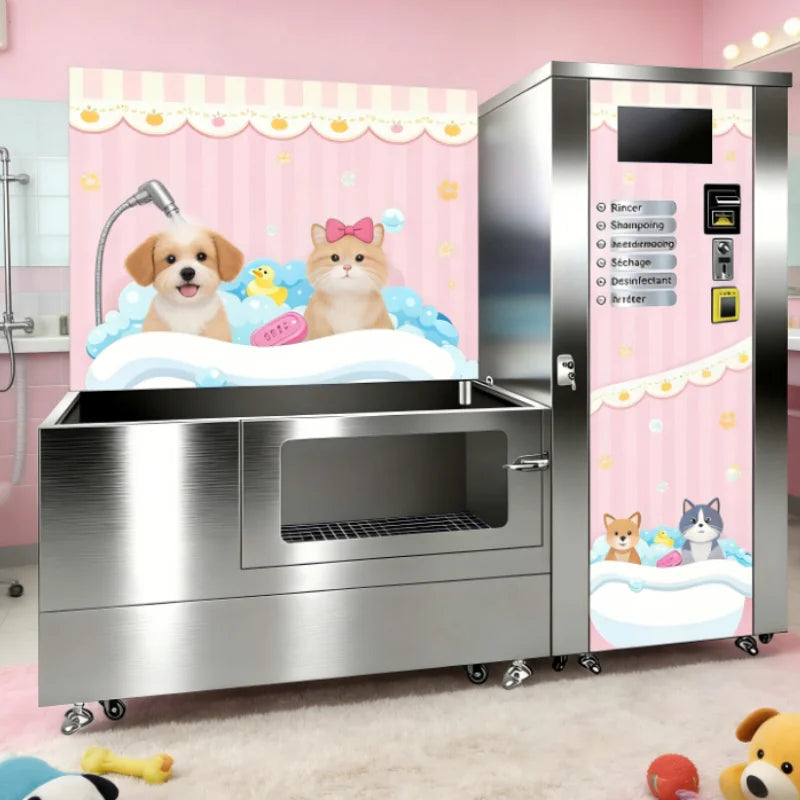 Lavadora de Animais de Estimação Personalizada com Sistema de Múltiplas Opções de Pagamento e Secagem, Design Amigável para Animais para Uso em Pet Shops e Residências