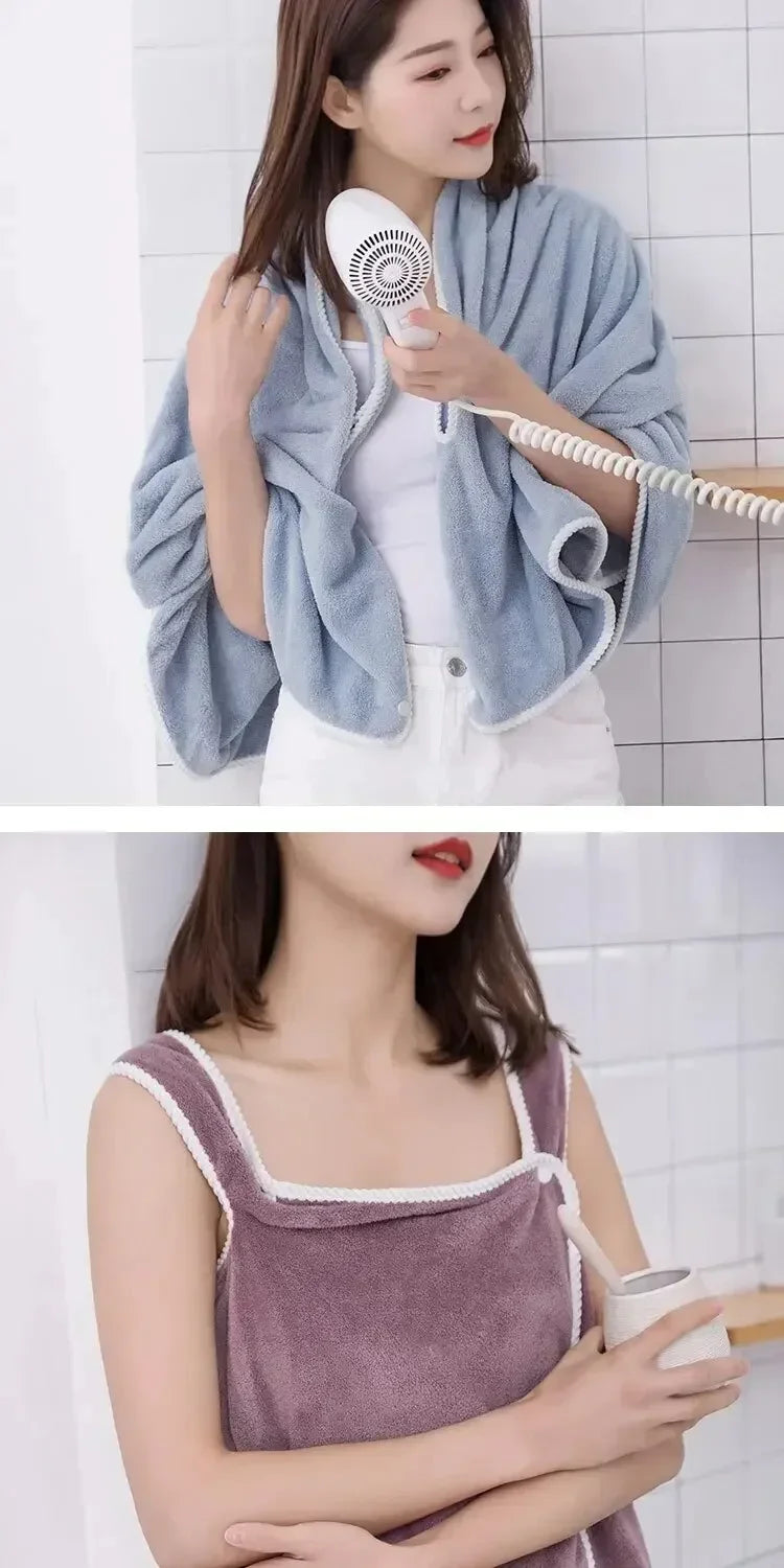Toalhas de Banho Femininas Vestíveis para Meninas 90*130cm, Secagem Rápida, para Praia, Spa, Roupão de Banho, Roupa de Banho, Toalha para Chuveiro e Academia