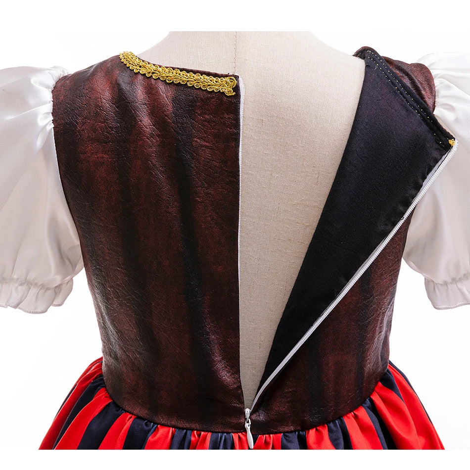 Halloween meninas vestido pirata cosplay carnaval festa pirata role play terno com lenço crianças roupas de desempenho de palco
