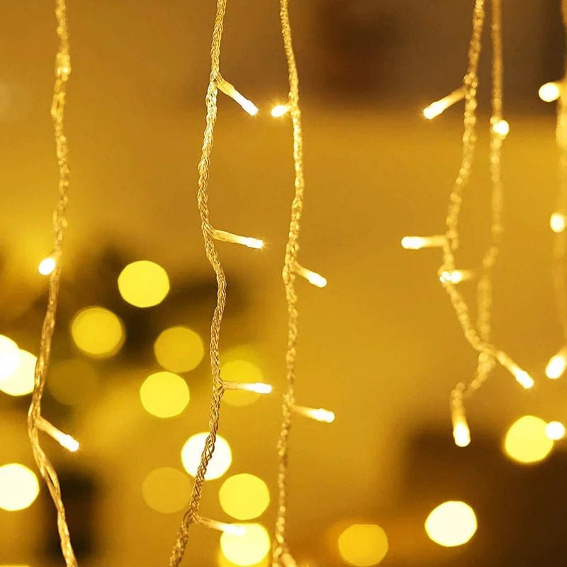 Guirlanda de natal led cortina luzes de sincelo festão luz led droop cachoeira luzes da corda ao ar livre jardim rua beirais decoração - Kasa & Pet
