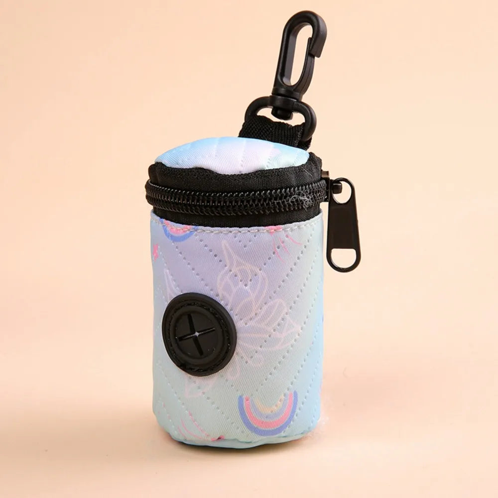 Hangable cão cocô saco dispensador zíper cães andando acessório saco de resíduos titular portátil bonito sacos de lixo organizador suprimentos para animais de estimação
