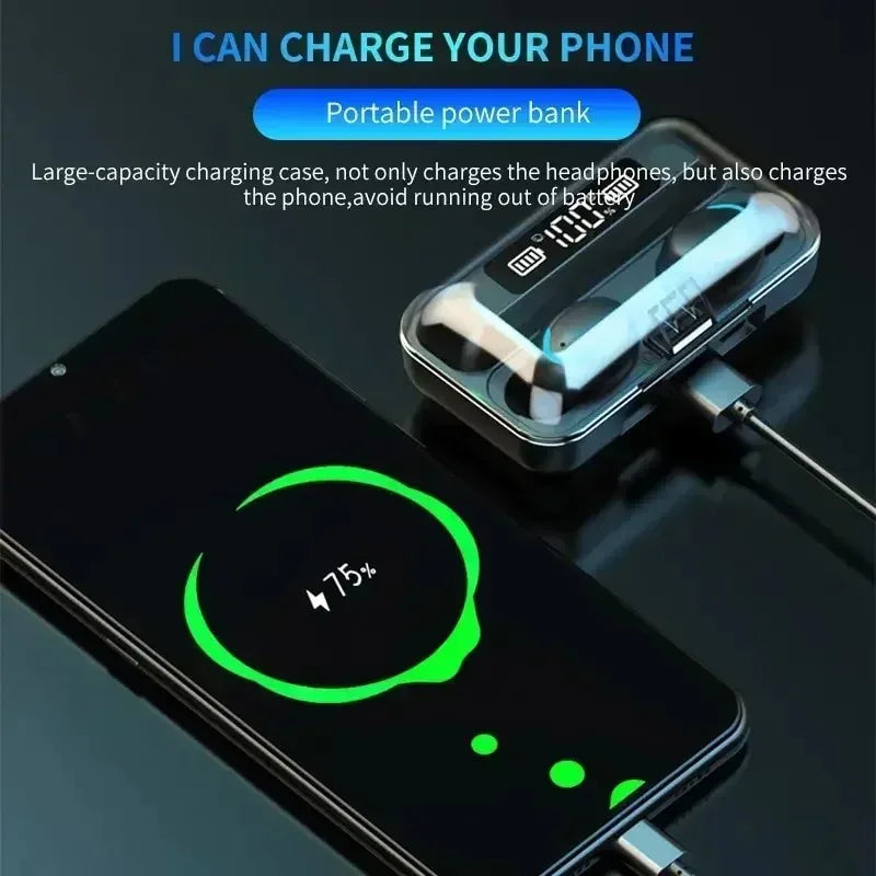 TWS Wireless Earphones Bluetooth Noise Canceling Earbuds Stereo Headphone LED Display Sports Headset With Mic