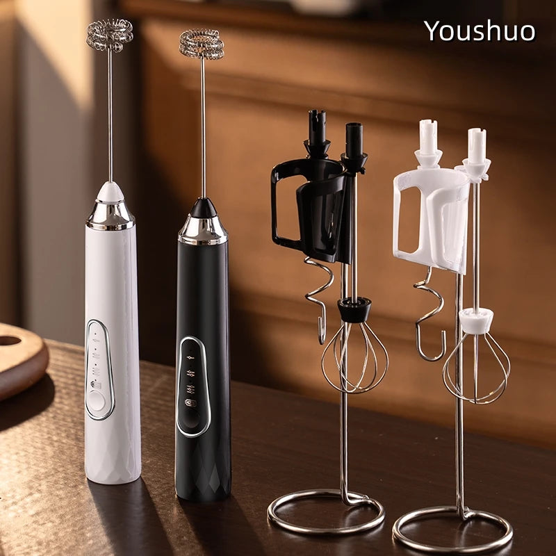 Espumador de Leite Portátil Elétrico Recarregável para Café e Latte, Mixer de Bebidas, Ótima Opção de Presente