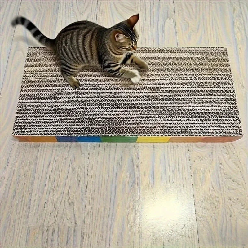 Poste para arranhar gatos de papelão ondulado - Almofada interativa para arranhar gatos, tapete de descanso para gatos internos, acessório confortável para animais de estimação