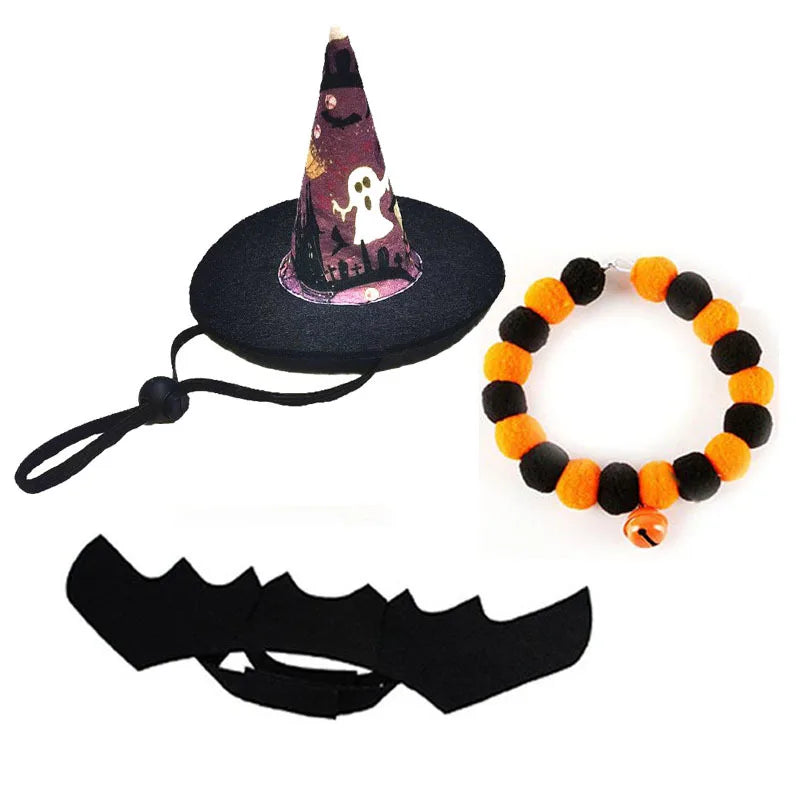 Conjunto de Fantasia de Halloween para Animais de Estimação, Roupa de Cosplay para Gato Fofo, Acessórios para Fantasia de Cão de Estimação para Festa de Halloween, Roupas de Transformação para Gatinho