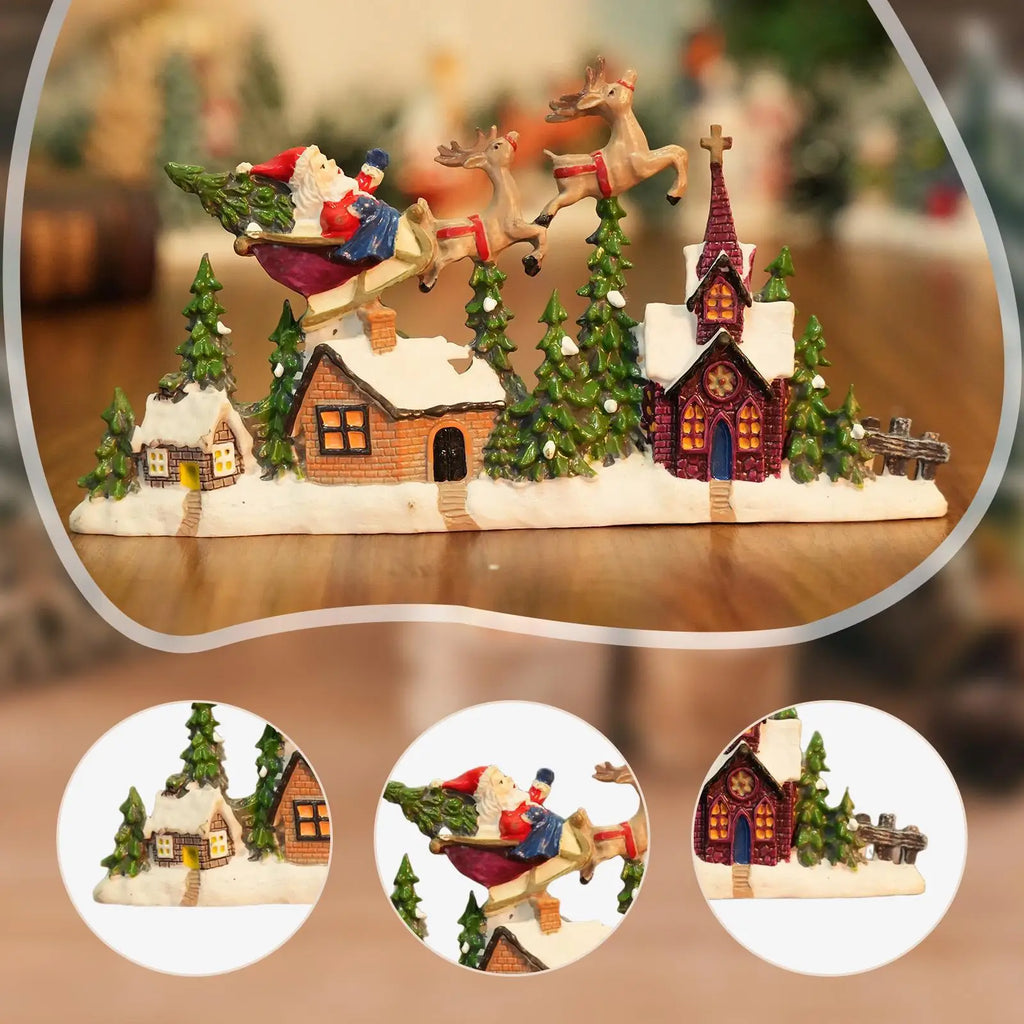 Natal vila casa estatueta coleção decoração de natal mesa decoração para mesa quarto feriado gabinete festa