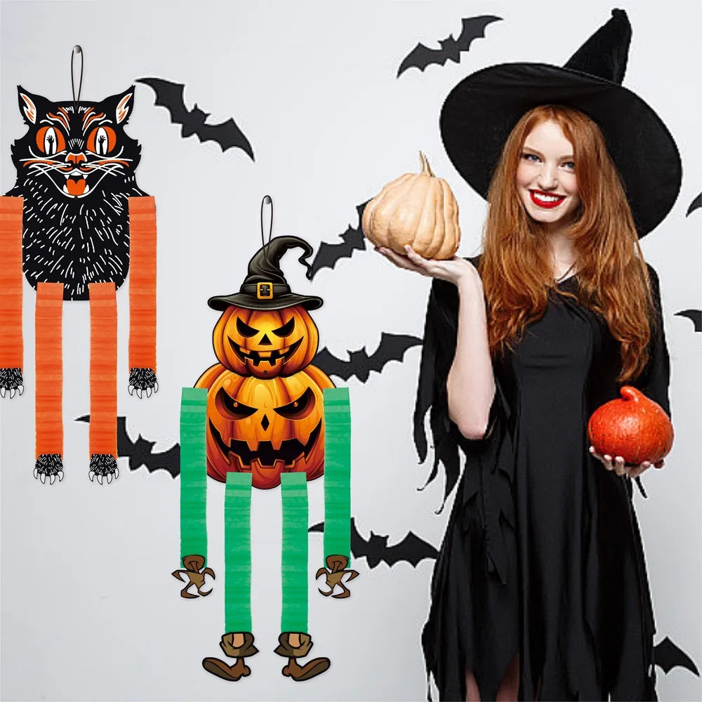 Decorações de Halloween para Pendurar: Abóboras, Bruxas, Gatos, Vampiros – Enfeites para Festas de Doçura ou Travessura, Decorações Internas e Externas para Jardim, Portas e Paredes