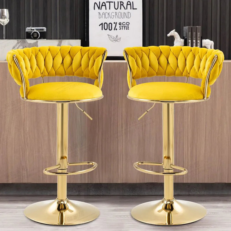 Bancos de bar modernos com pernas douradas, altura ajustável, banco de bar minimalista italiano, designer ergonômico, mama sandalyesi, móveis de cozinha