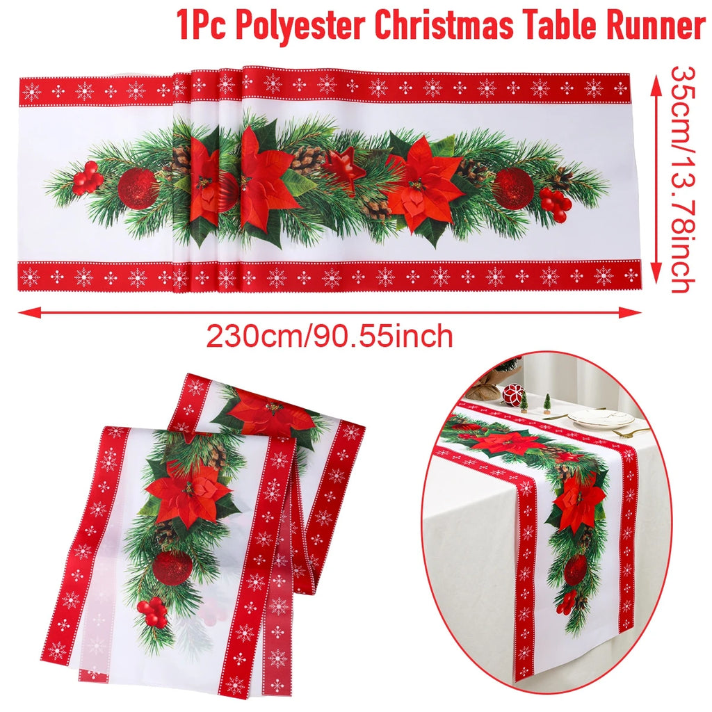 Natal papai noel corredor de mesa navidad natal noel árvore boneco de neve bandeira de mesa feliz natal decoração para casa 2025 ano novo 2026