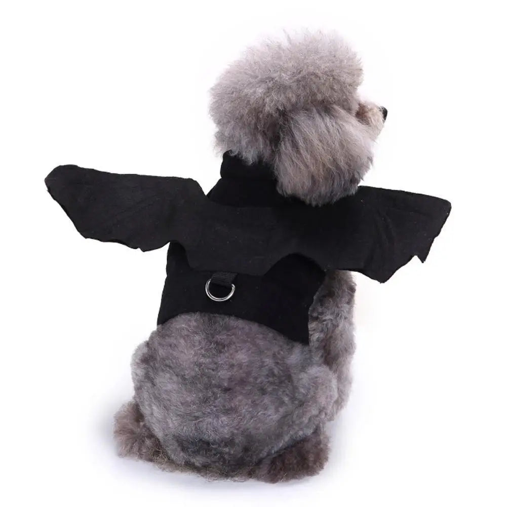 -Disfraz de animal de estimação de Halloween - Fantasia de arnês de asas de morcego pretas fofas para gatos e cães, cosplay de festa de Halloween, suprimentos para animais de estimação