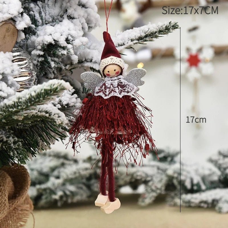 Ano novo 2024 natal anjo bonecas árvore de natal pingente ornamentos navidad 2022 decoração de natal para casa presentes natal noel deco