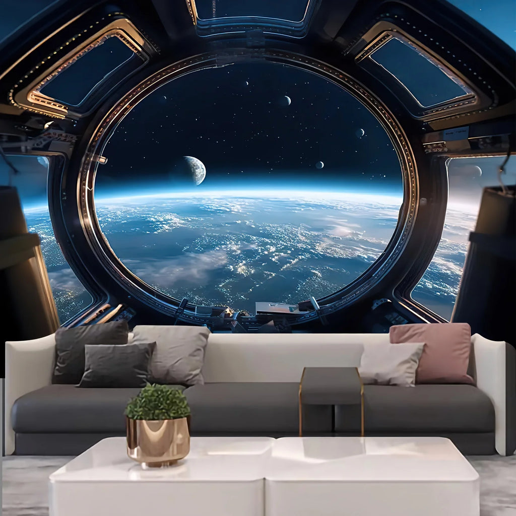 Vikama nave espacial poivota terra céu estrelado tema tapeçaria quarto sala de estar decoração da sala de jogos decoração do quarto