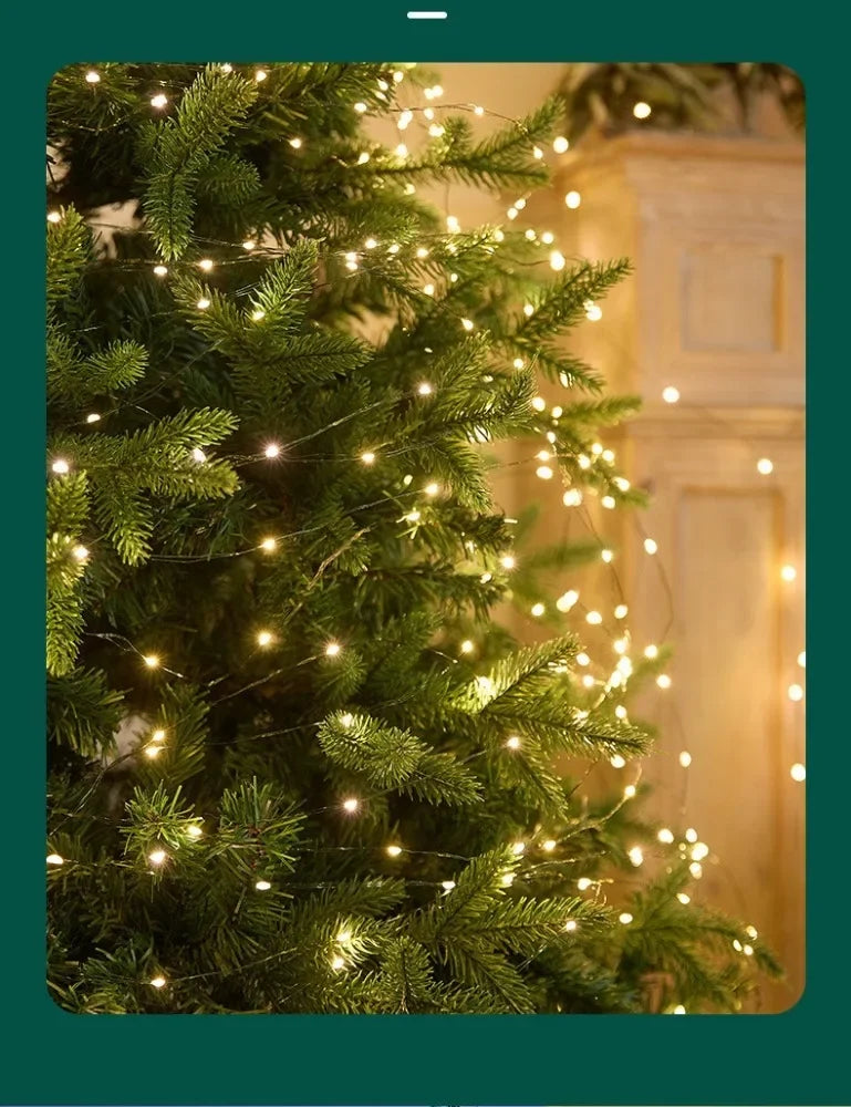 Decorações para Árvore de Natal, Luzes de Cordão à Prova d'Água para Exterior, Guirlandas de Ano Novo, Luzes LED Decorativas para Casamento e Decoração de Natal em Casa