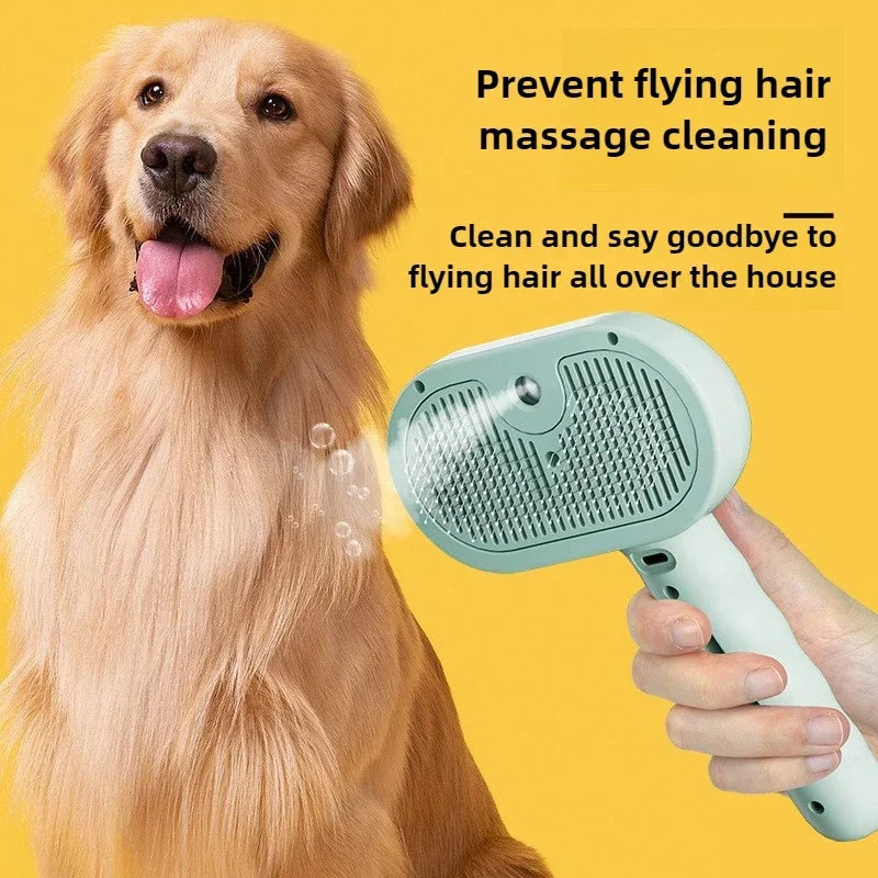 Escova de limpeza para cães, spray de vapor limpo para animais de estimação, escova de vapor exclusiva para cães, escova de limpeza de luxo