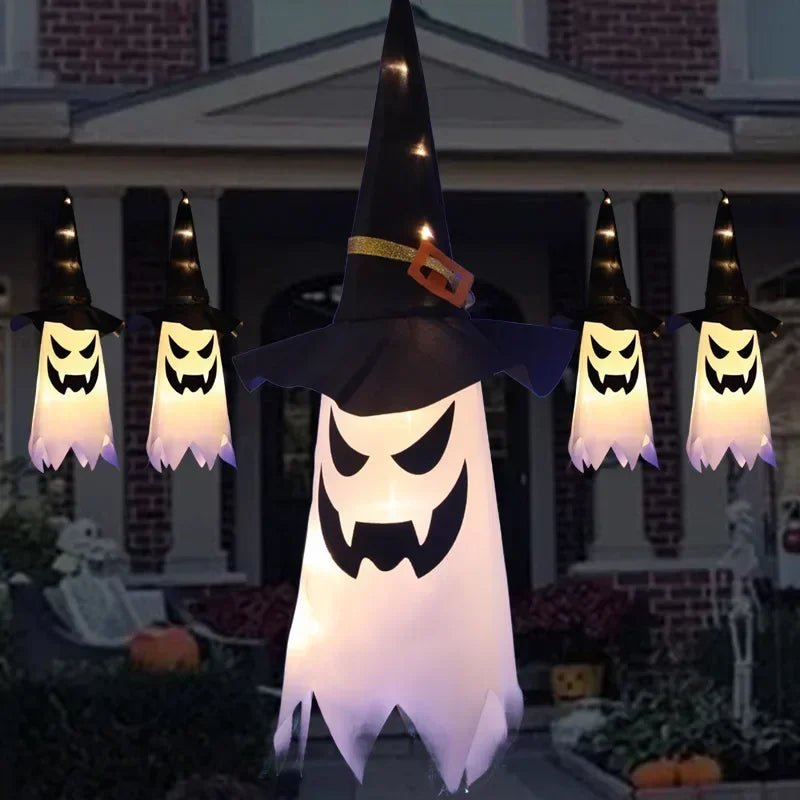 Luzes de Cordão em Forma de Chapéu de Bruxa para Halloween, Luzes LED Quentes/Coloridas, Decoração Brilhante para Jardim, Árvore, Festa e Decoração de Casa - Kasa & Pet
