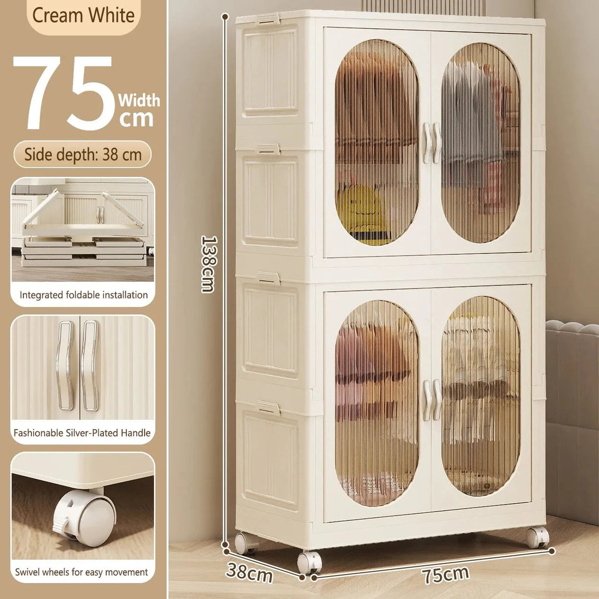 Armário de armazenamento para bebês, uso doméstico, roupas e colcha, guarda-roupa para crianças, escola primária, roupas de estudante, armário de armazenamento dobrável Kasa & Pet