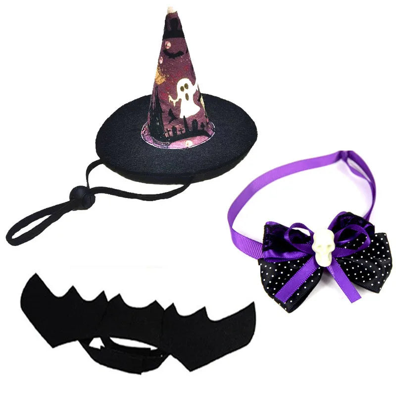 Conjunto de Fantasia de Halloween para Animais de Estimação, Roupa de Cosplay para Gato Fofo, Acessórios para Fantasia de Cão de Estimação para Festa de Halloween, Roupas de Transformação para Gatinho