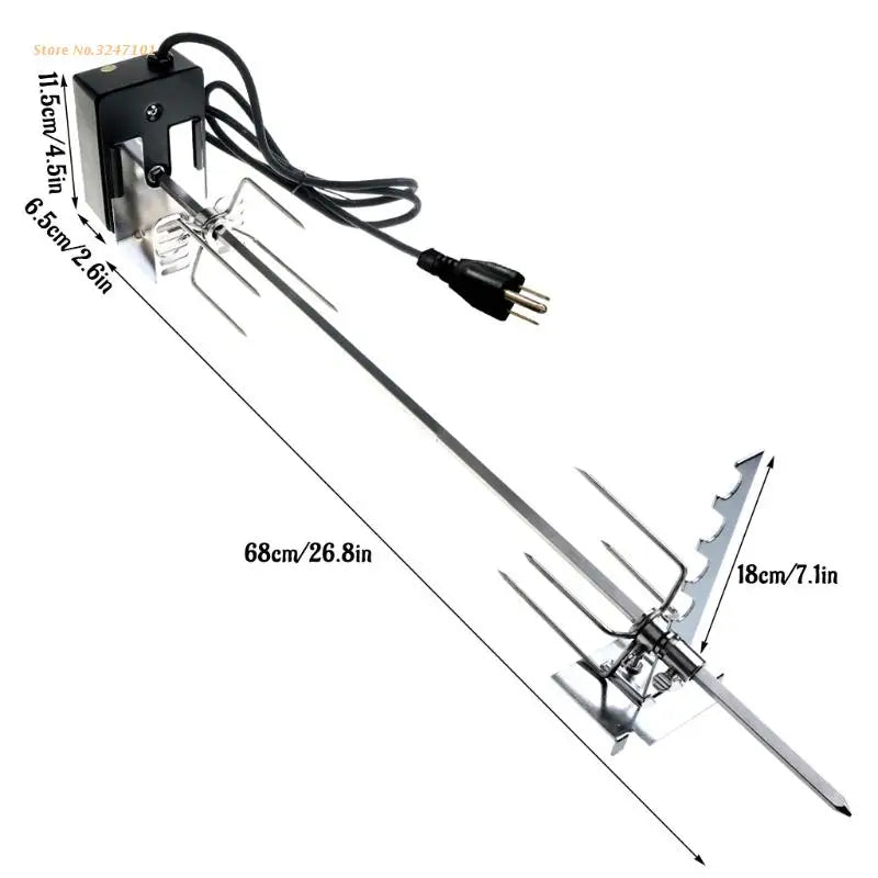 Universal rotisserie grade automática com 4w motor elétrico haste espeto garfo dropship