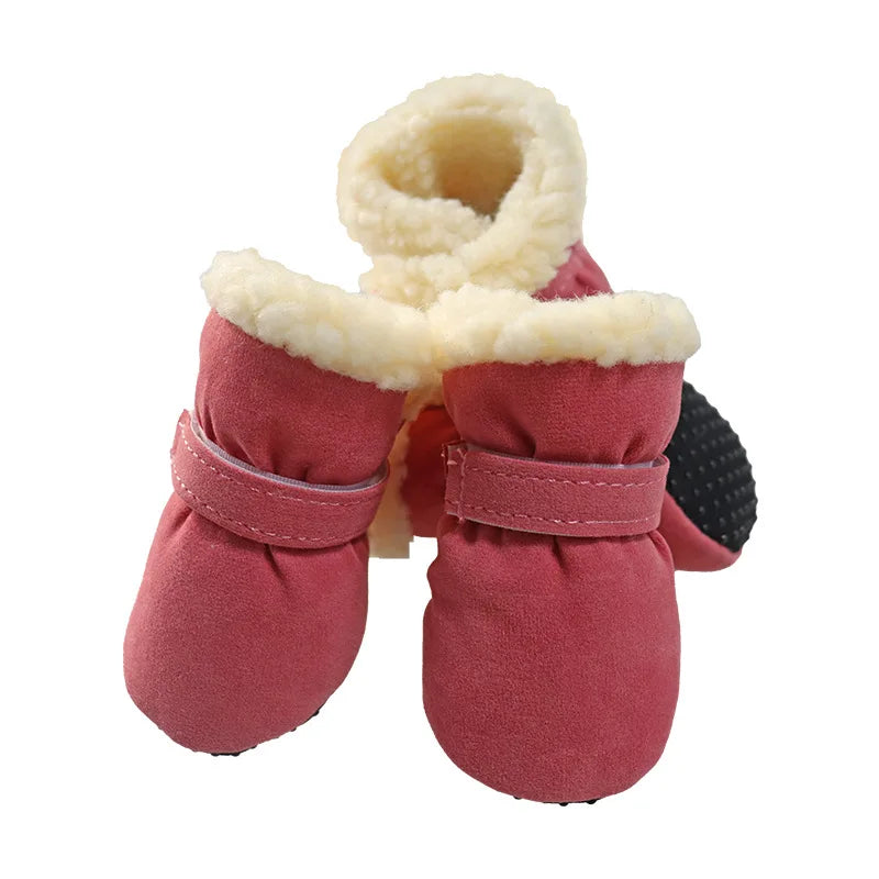 4 pçs inverno à prova dwaterproof água quente sapatos para cães de estimação antiderrapante botas de neve para raças pequenas cães filhote de cachorro gato chihuahua pet pata cuidados pug