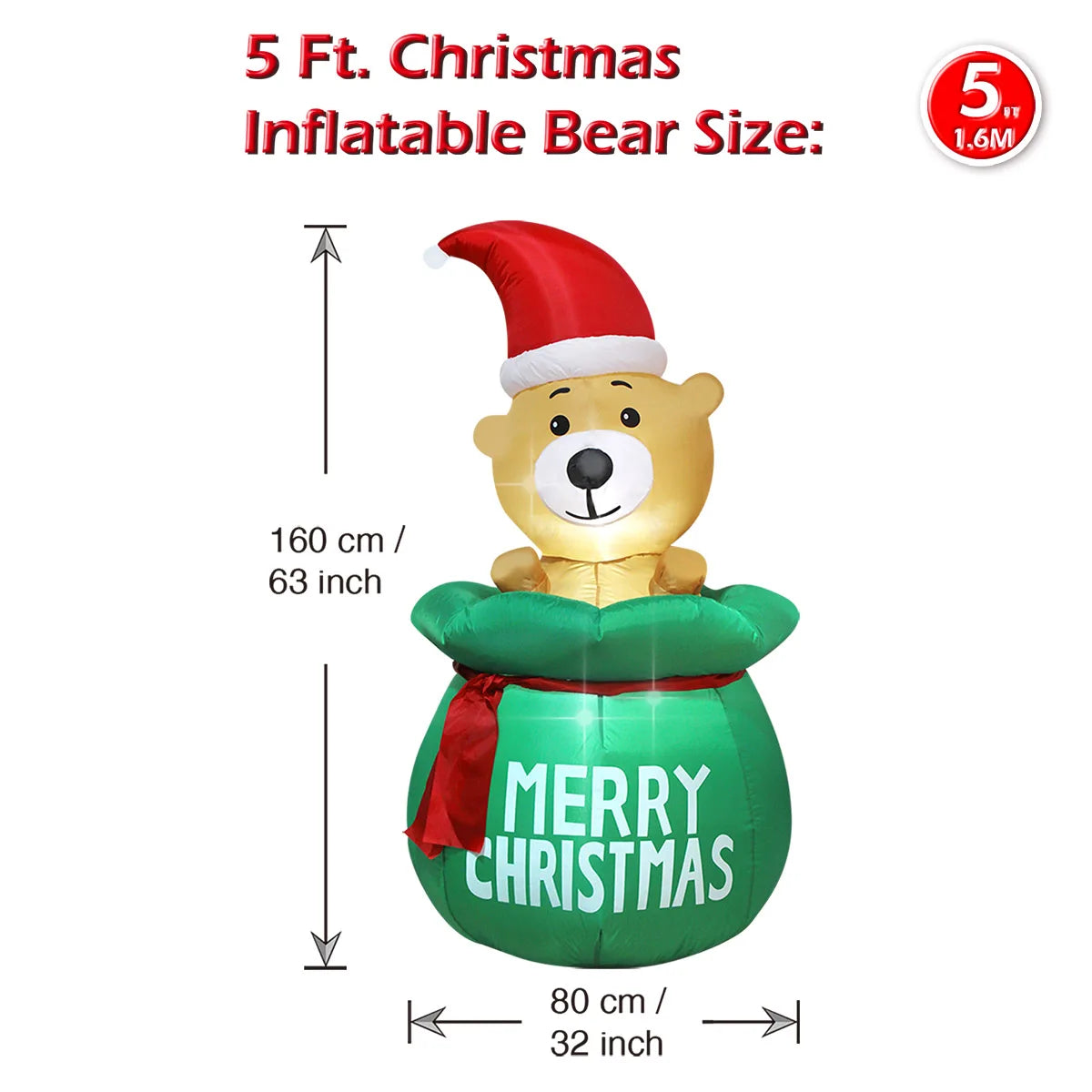 Decorações infláveis de natal-homem de gengibre, boneco de neve brilhante, boneco de neve de ramo, saco de presente boneco de neve decorações de gramado com luz LED