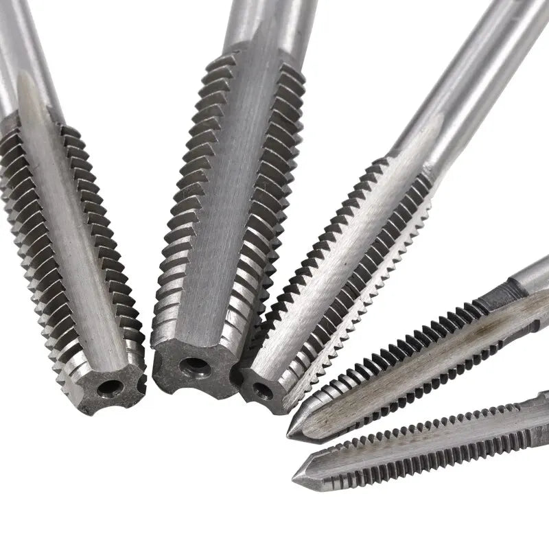 5 peças torneira de rosca de ranhura reta manual M3 a M8 conjunto de ferramentas de hardware de rosqueamento rápido e rosca interna