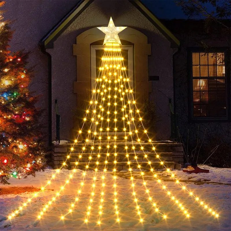 Led estrela cachoeira luzes decorações de natal luzes da corda ornamentos de árvore de natal para casa 2025 navidad natal ano novo 2026