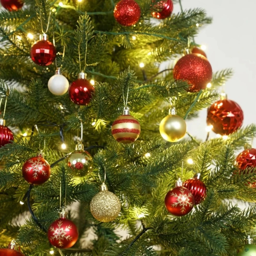 1 conjunto de 50 peças pingentes de bola de natal coloridos de 4cm