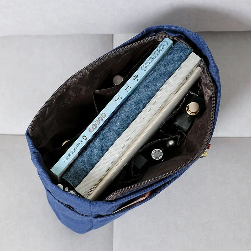 Organizadores de armazenamento de lona com cordão Bolsa forro com vários bolsos Bolsa de armazenamento de viagem portátil leve