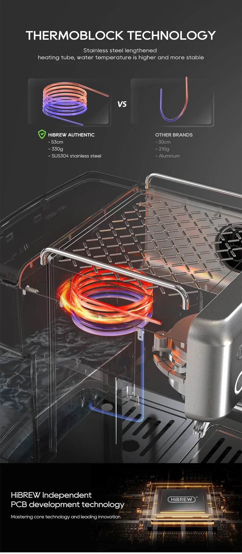 Hibrew 20bar semiautomática máquina de café expresso temperatura ajustável 58mm portátil frio/quente cafeteira metal caseh10a