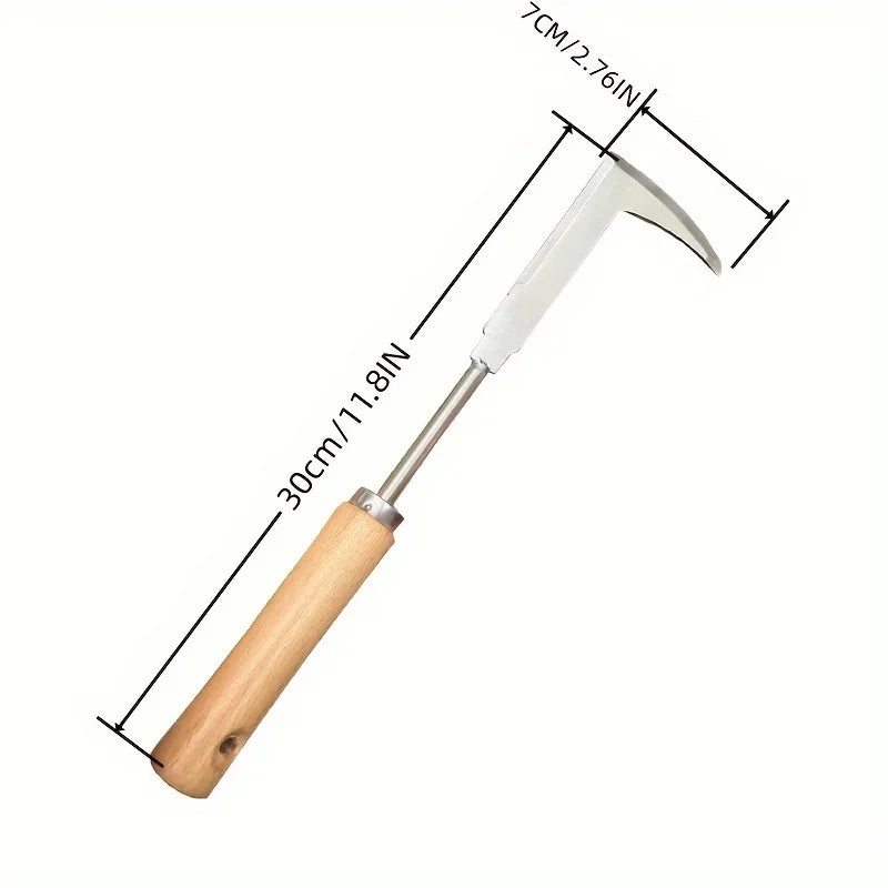 Ferramenta de Aço Inoxidável para Remoção de Ervas Daninhas, Ferramenta Manual de Jardim Multiuso em Formato L, Usada para Limpeza de Ervas Daninhas em Jardins, Terraços e Caminhos