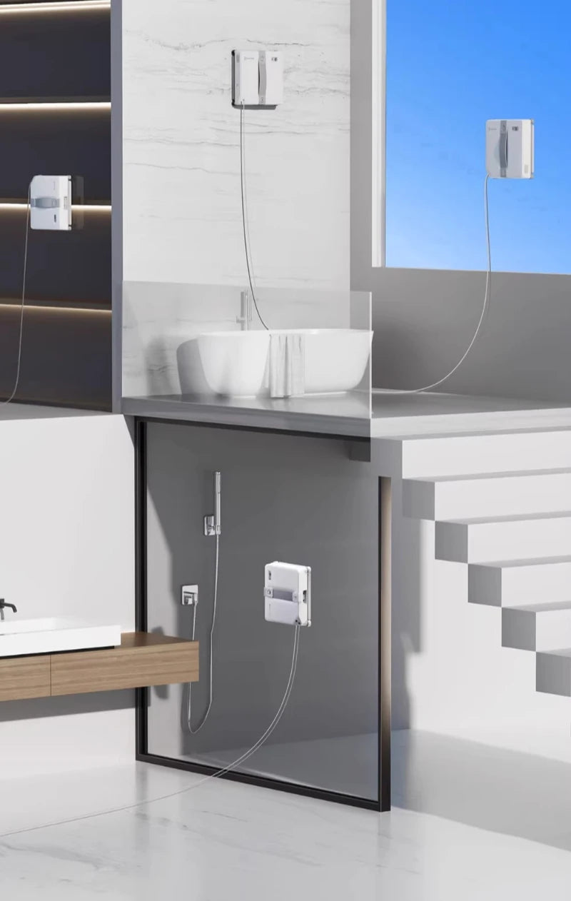 Robô Inteligente ECOVACS para Limpeza de Janelas WINBOT MINI2 Robô de Limpeza de Vidros 8000Pa Aspirador de Vidros 100-240V