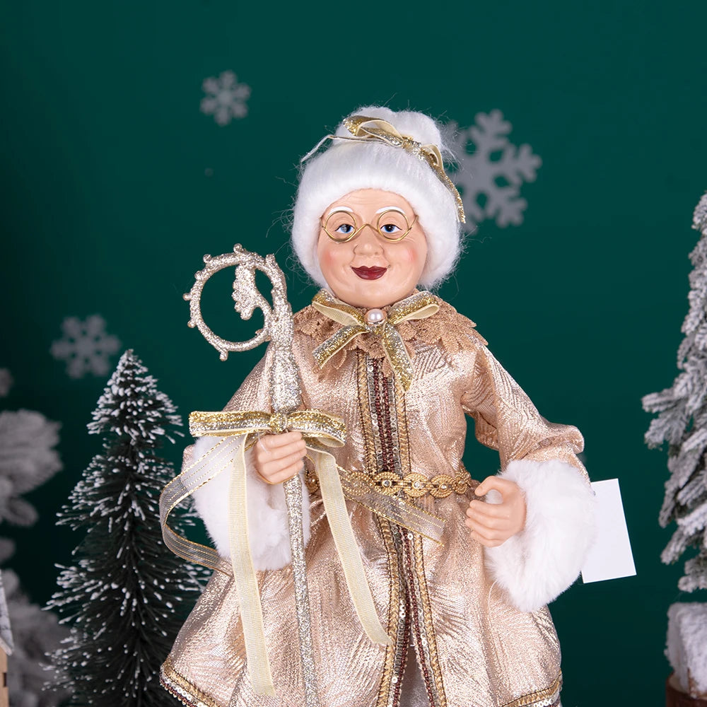 40cm natal anjo boneca estatueta brinquedo colher de árvore ornamentos em pé aniversário natal decorações navidad decoração para casa novedades